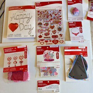 NWT Lot 8 Valentine Galentine Day Crafts Balloon Stickers Bundle Michael's Party
